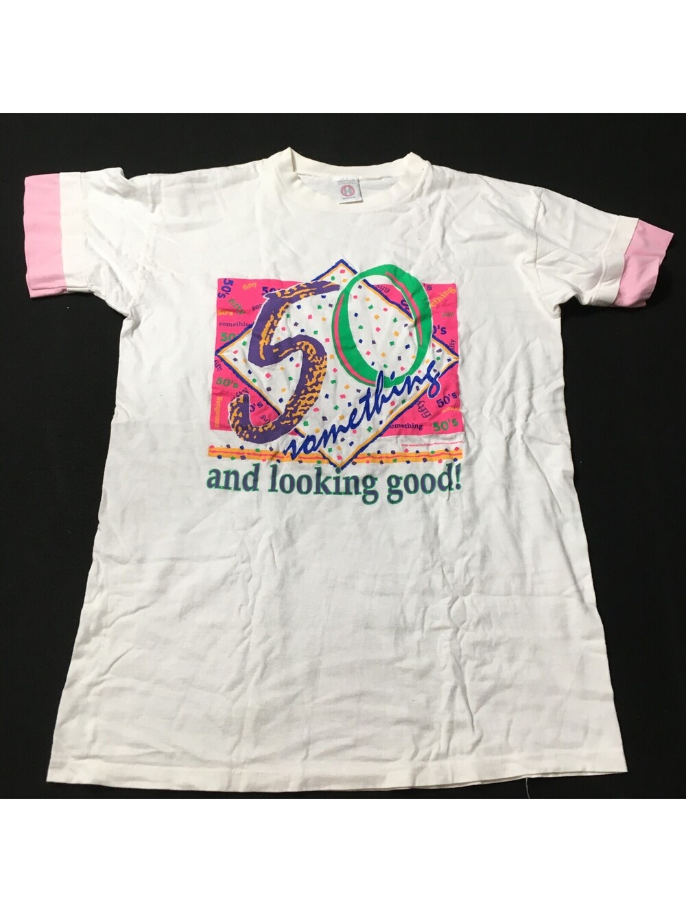 50 SOMETHING 1992  Graphic Printed Long Tee Shirt Pajama Loungewear HEARTLAND
